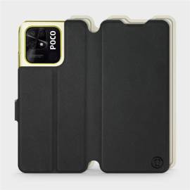 Etui Soft Touch do Xiaomi POCO C40 - wzór Satynowa czerń z platyną