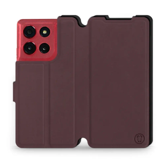 Etui Soft Touch do Motorola Moto G86 Power 5G - wzór Matowy burgund z czernią