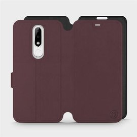 Etui Soft Touch do Nokia 5.1 Plus - wzór Matowy burgund z czernią