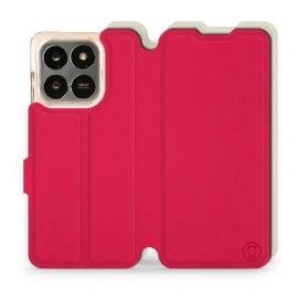 Etui Soft Touch do Huawei Honor 400 Smart - wzór Żywa czerwień z platyną