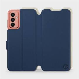 Etui Soft Touch do Samsung Galaxy M13 - wzór Głęboki granat z platyną