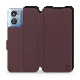 Etui Soft Touch do Motorola Moto G04 - wzór Matowy burgund z czernią