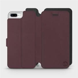 Etui Soft Touch do Apple iPhone 7 Plus - wzór Matowy burgund z czernią
