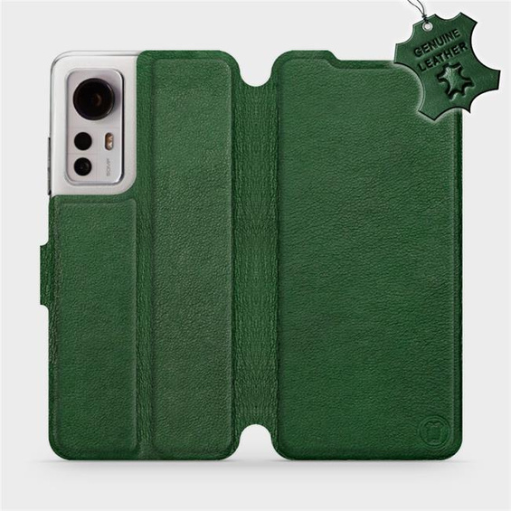 Etui ze skóry naturalnej do Xiaomi 12 - wzór Green Leather
