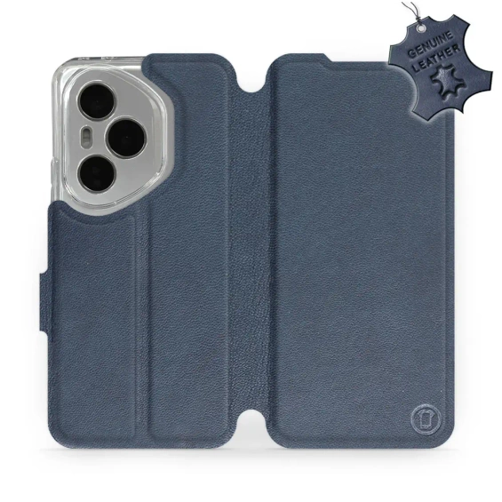 Etui ze skóry naturalnej do Huawei Honor 400 Pro - wzór Blue Leather