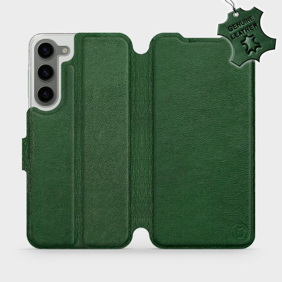 Etui ze skóry naturalnej do Samsung Galaxy S23 Plus - wzór Green Leather