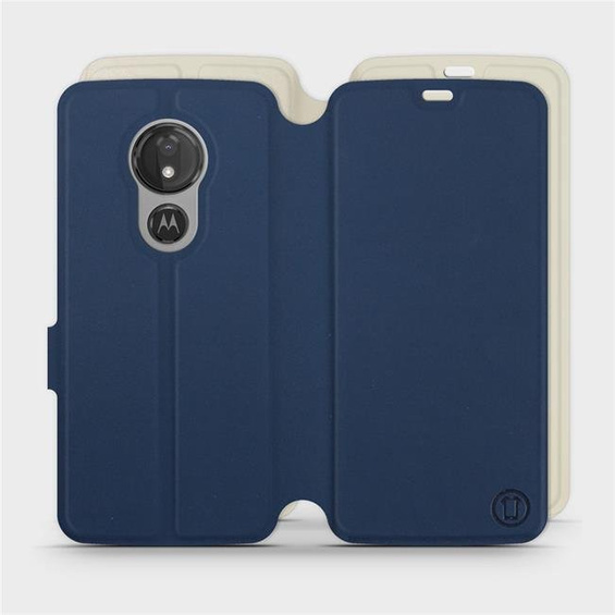 Etui Soft Touch do Motorola Moto G7 Power - wzór Głęboki granat z platyną