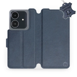 Etui ze skóry naturalnej do Realme Note 60 - wzór Blue Leather