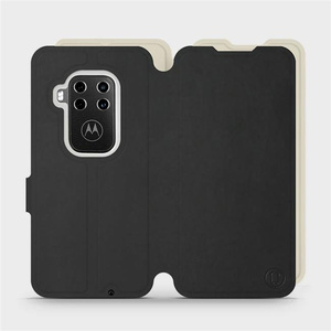 Etui Soft Touch do Motorola One Zoom - wzór Satynowa czerń z platyną