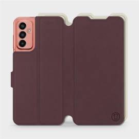 Etui Soft Touch do Samsung Galaxy M13 - wzór Matowy burgund z platyną