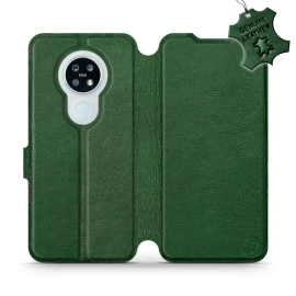Etui ze skóry naturalnej do Nokia 6.2 - wzór Green Leather