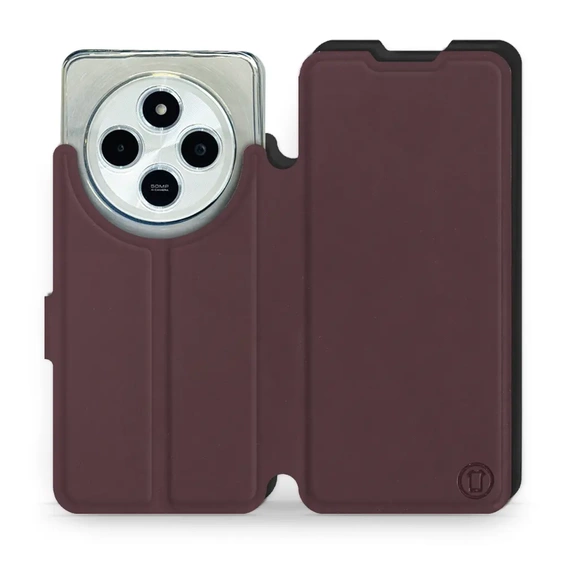 Etui Soft Touch do Xiaomi Redmi 14C - wzór Matowy burgund z czernią