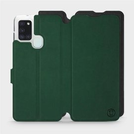 Etui Soft Touch do Samsung Galaxy A21S - wzór Miejska zieleń z czernią