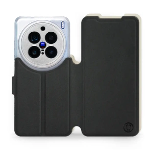 Etui Soft Touch do Vivo X200 Pro 5G - wzór Satynowa czerń z platyną