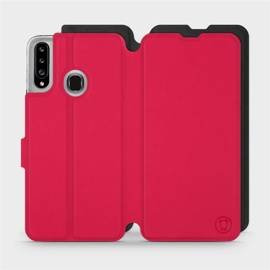Etui Soft Touch do Samsung Galaxy A20S - wzór Żywa czerwień z czernią