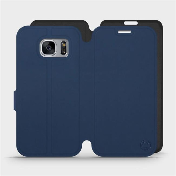 Etui Soft Touch do Samsung Galaxy S7 Edge - wzór Głęboki granat z czernią