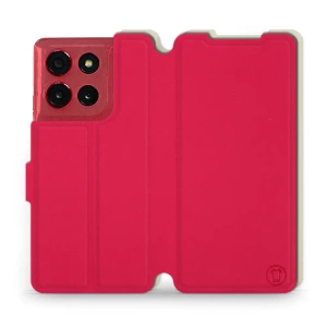 Etui Soft Touch do Motorola Moto G86 Power 5G - wzór Żywa czerwień z platyną