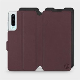 Etui Soft Touch do Huawei P30 - wzór Matowy burgund z czernią