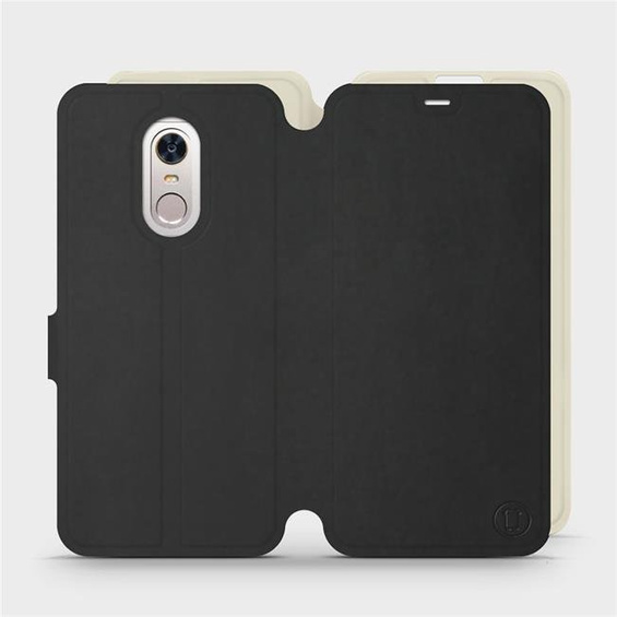 Etui Soft Touch do Xiaomi Redmi 5 Plus - wzór Satynowa czerń z platyną