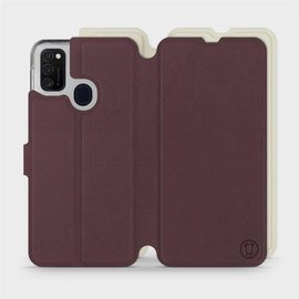 Etui Soft Touch do Samsung Galaxy M21 - wzór Matowy burgund z platyną