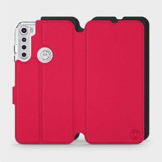 Etui Soft Touch do Motorola One Fusion Plus - wzór Żywa czerwień z czernią