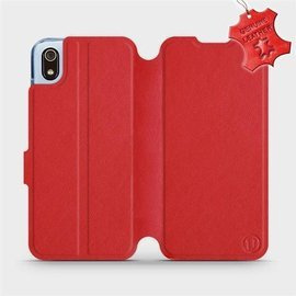 Etui ze skóry naturalnej do Xiaomi Redmi 7A - wzór Red Leather