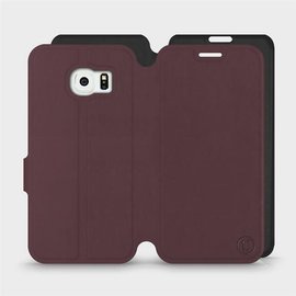 Etui Soft Touch do Samsung Galaxy S6 Edge - wzór Matowy burgund z czernią