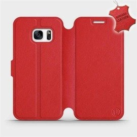 Etui ze skóry naturalnej do Samsung Galaxy S7 - wzór Red Leather