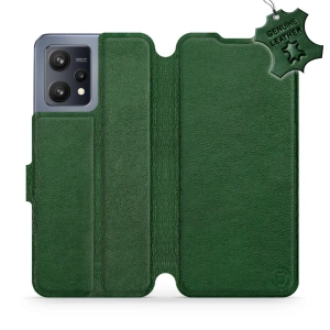 Etui ze skóry naturalnej do Realme 9 - wzór Green Leather