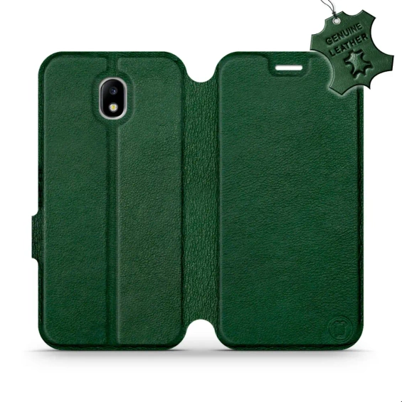 Etui ze skóry naturalnej do Samsung Galaxy J5 2017 - wzór Green Leather