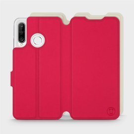 Etui Soft Touch do Huawei P30 Lite - wzór Żywa czerwień z platyną