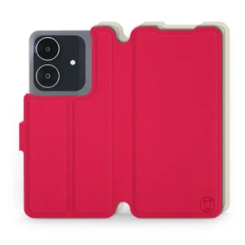Etui Soft Touch do Realme Note 60 - wzór Żywa czerwień z platyną