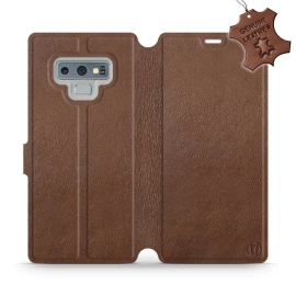 Etui ze skóry naturalnej do Samsung Galaxy Note 9 - wzór Brown Leather