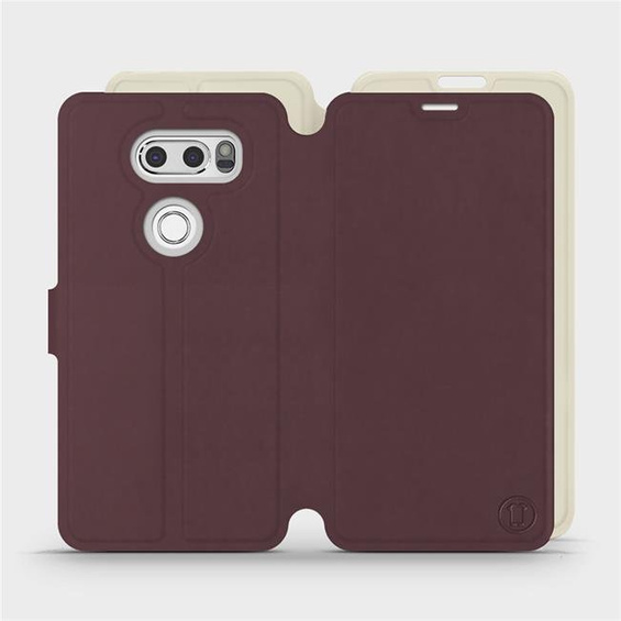 Etui Soft Touch do LG V30 - wzór Matowy burgund z platyną