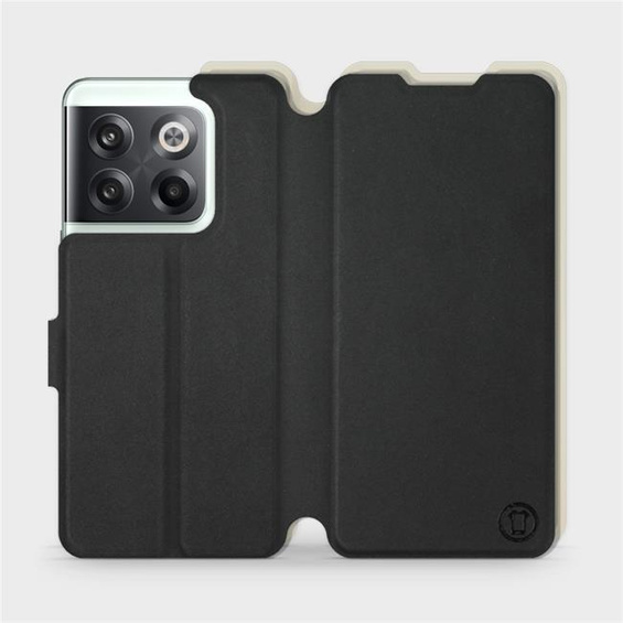 Etui Soft Touch do OnePlus 10T - wzór Satynowa czerń z platyną