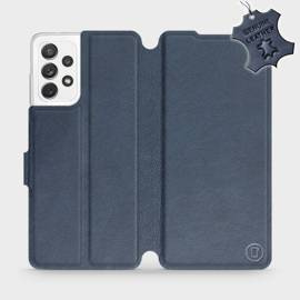 Etui ze skóry naturalnej do Samsung Galaxy A72 - wzór Blue Leather