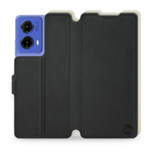 Etui Soft Touch do Motorola Moto G85 5G - wzór Satynowa czerń z platyną