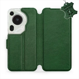 Etui ze skóry naturalnej do Huawei Pura 70 Ultra - wzór Green Leather