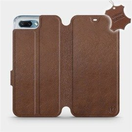 Etui ze skóry naturalnej do Huawei Honor 10 - wzór Brown Leather