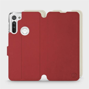 Etui Soft Touch do Motorola Moto G8 - wzór Zachodząca czerwień z platyną