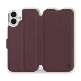 Etui Soft Touch do Apple iPhone 16 Plus - wzór Matowy burgund z platyną