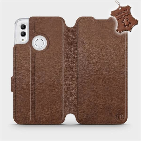 Etui ze skóry naturalnej do Huawei Honor 10 Lite - wzór Brown Leather