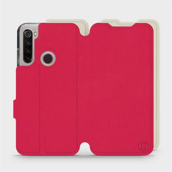 Etui Soft Touch do Xiaomi Redmi Note 8 2021 - wzór Żywa czerwień z platyną