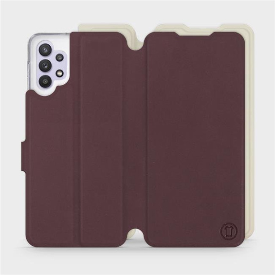 Etui Soft Touch do Samsung Galaxy A32 5G - wzór Matowy burgund z platyną
