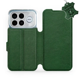 Etui ze skóry naturalnej do Xiaomi Poco F8 Ultra - wzór Green Leather
