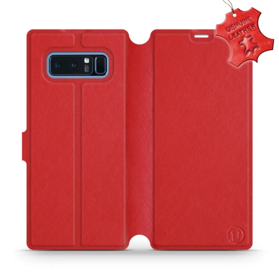 Etui ze skóry naturalnej do Samsung Galaxy Note 8 - wzór Red Leather