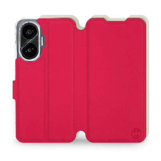 Etui Soft Touch do Xiaomi POCO F7 - wzór Żywa czerwień z platyną