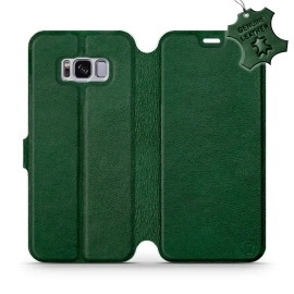Etui ze skóry naturalnej do Samsung Galaxy S8 Plus - wzór Green Leather