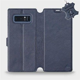 Etui ze skóry naturalnej do Samsung Galaxy Note 8 - wzór Blue Leather