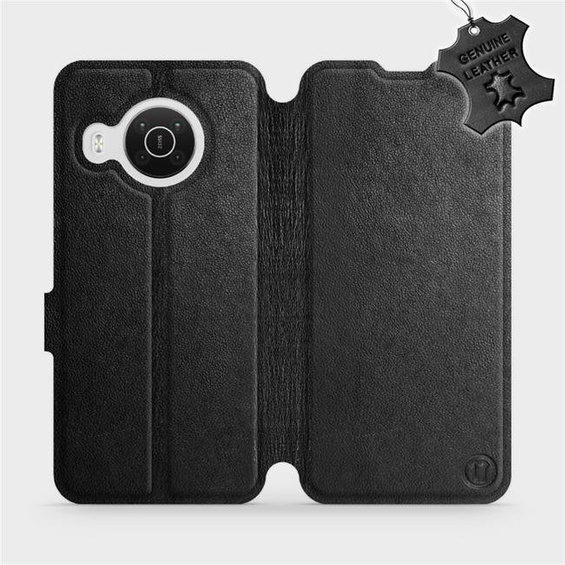 Etui ze skóry naturalnej do Nokia X20 - wzór Black Leather